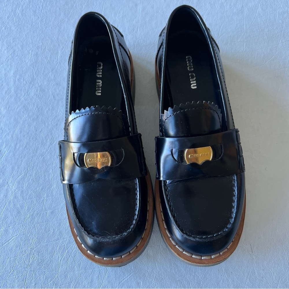 Miu Miu NEW black and brown loafers